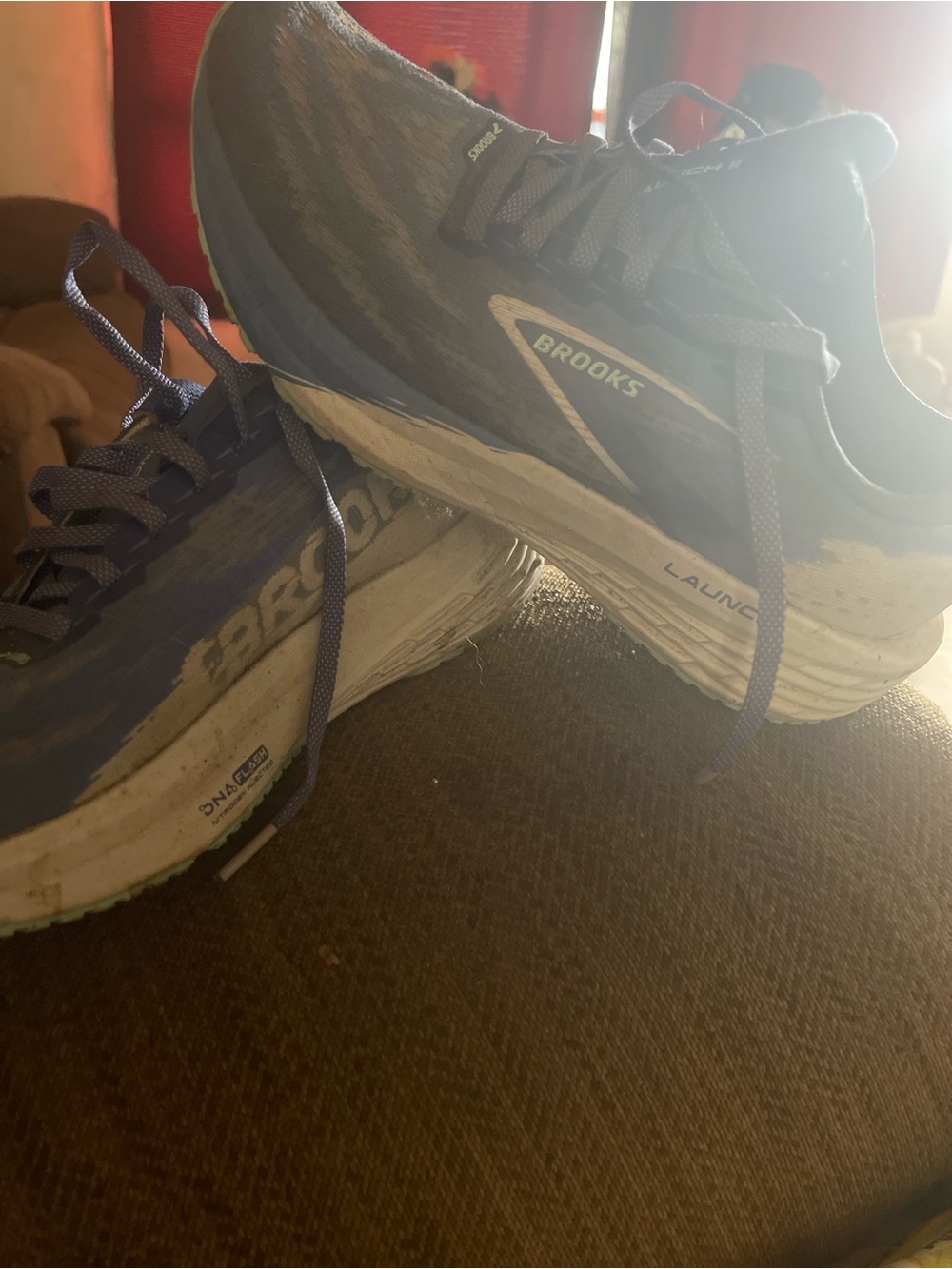 Brooks Launch Women's Running Shoes — Navy and White
